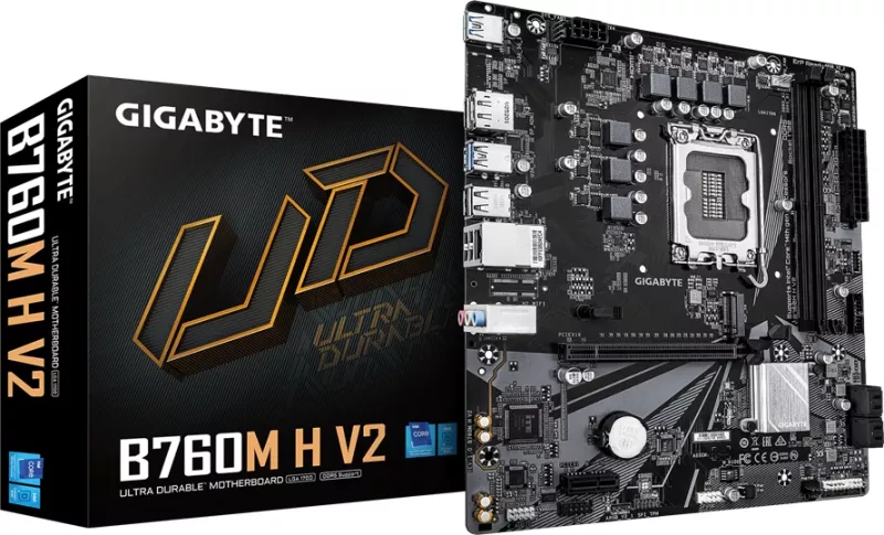 Pllakë amë GIGABYTE B760M H V2, LGA1700, 2x DDR5 deri 128GB, mATX