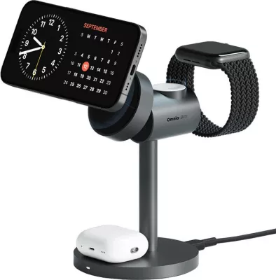 Karikues wireless 3-në-1 Aukey LC-MC311 MagFusion, 15W Qi2, gri
