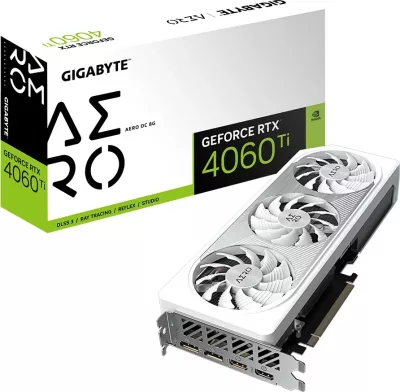 Kartelë grafike Gigabyte AERO GeForce RTX 4060 Ti OC 8G, 8 GB, GDDR6, e bardhë