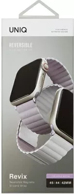 Rrip silikoni për Apple Watch UNIQ Revix, 42/44/45/49mm, dyngjyrësh vjollcë-e bardhë