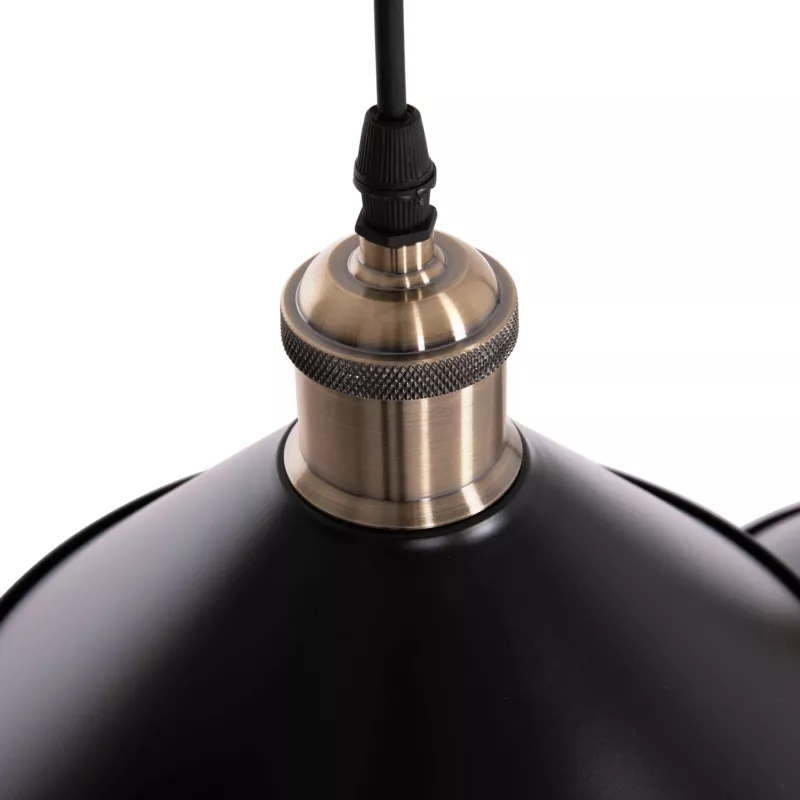 Llambë tavani varëse me 3 drita, metal i zi, detaje bronzi, FH7533.11, 21.5x128cm