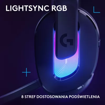 Kufje gaming Logitech G522 LIGHTSPEED 981-001544, pa tela, RGB, USB/USB-C, Bluetooth, të zeza