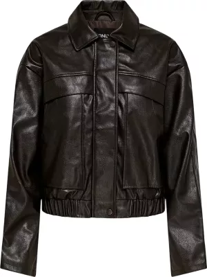 Jakne biker për femra Only ONLMELLE OTW 15373701, kafe e errët [Madhësia: S]