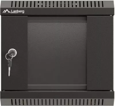 Kasë RACK LANBERG 10" 4U, e zezë, dyer xhami