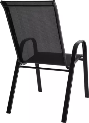Karrige për jashtë LEON FH5000.03, metal i zi-tekstilene e zezë, 55x77x95H cm