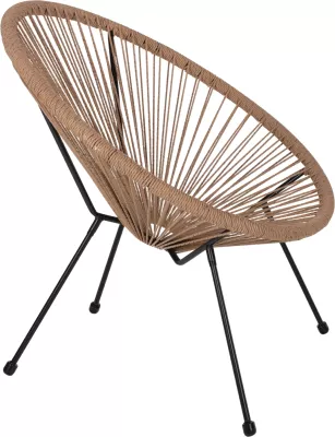 Karrige ACAPULCO lloj foleje, metal i zi & rattan natyral, FH5871.01, 70x73x79Hcm