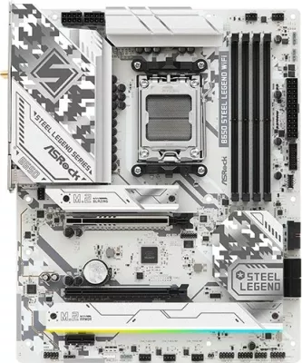 Pllakë amë ASRock B650 Steel Legend WiFi, Socket AM5, DDR5, 192 GB, e bardhë
