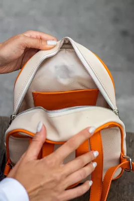 Çantë shpine Oslo, Zoozie Bags, bezhë-portokalli