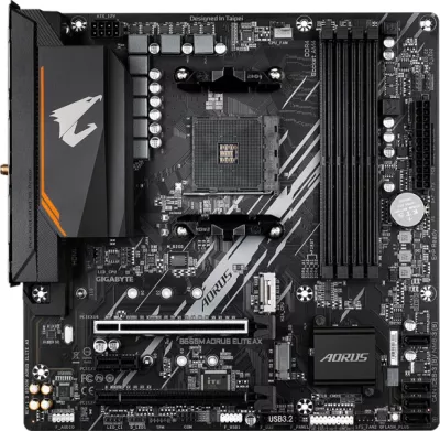 Pllakë amë GIGABYTE B550M AORUS ELITE AX, AMD AM4, mATX, DDR4, Wi‑Fi 6E + Bluetooth 5.3