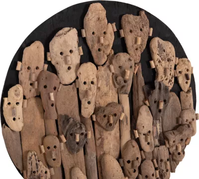 Dekor muri rrumbullak LICAS, dru i gjetur, natyral, FH4441, 62cm