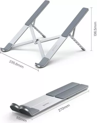 Mbajtëse laptopi UGREEN LP451, e rregullueshme, argjendtë