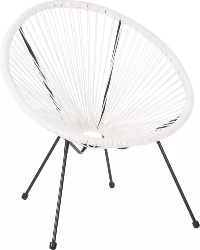 Karrige e jashtme lloj foleje ACAPULCO FH5872.12 metal i zi-ratan sintetik në të bardhë 71x72x80Hcm