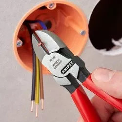 Knipex 70 05 160, Pinca prerëse diagonale, 4 mm, Çelik krom-vanadium, Plastik, Blu, Kuqe