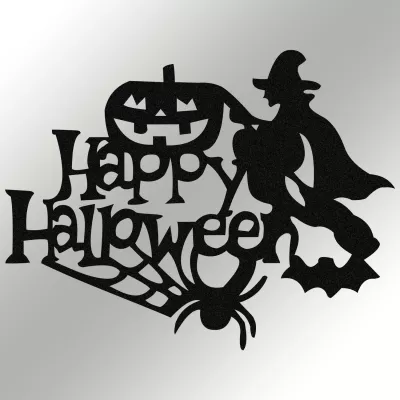 Aksesor muri dekorativ metalik Wallity, Halloween, 53x41cm, i zi