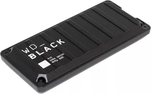 disk SSD ekstern SanDisk WD_BLACK P40 Game Drive 2TB NVMe USB 3.2 Gen 2x2, RGB, i zi, set me kabllo USB-C dhe adaptor USB-A