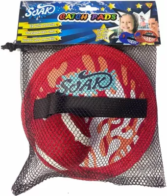 Lojë me Top dhe Raketë me Velcro Solex Sports për të gjitha moshat, e kuqe