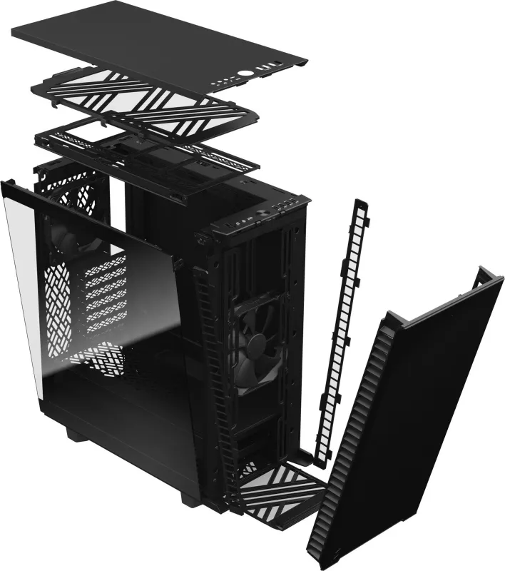Kasë Fractal Design Define 7 Compact, Midi Tower, ATX, micro ATX, Micro-ITX, e zezë