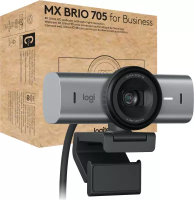 Kamerë Logitech MX Brio 705 për Biznes, 8.5 MP, 4K Ultra HD, 60 fps, Alumini, E zezë