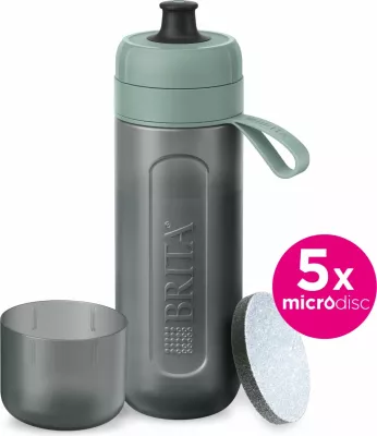 Shishe filtruese uji Brita Active 600 ml, pastel jeshile, set me 5 filtra MicroDisc
