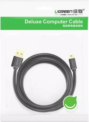 Kabllo USB-A në Mini USB UGREEN 10355 USB 2.0 1m, e zezë, polybag