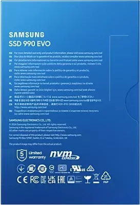 SSD Samsung 990 EVO, 1 TB, M.2, 5000 MB/s