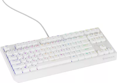 Tastierë mekanike GENESIS Thor 230 TKL, QWERTY, US English, RGB, e bardhë