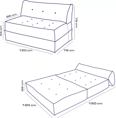 Divan-krevat 2 vende, Atelier del Sofa, kadife, ngjyrë jeshile petrol