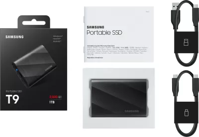 SSD Samsung MU-PG1T0B, 1 TB, USB Type-C, 2000 MB/s, e zezë