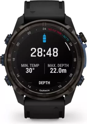 Smartwatch Garmin Descent™ Mk3i  Carbon Grey DLC Titanium / Silicone Black Strap, 51 mm
