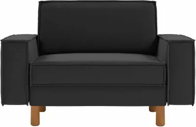 Karrige e madhe një vend, Atelier del Sofa, Sparrow Loveseat, ngjyrë gri e natës, këmbë dru arre