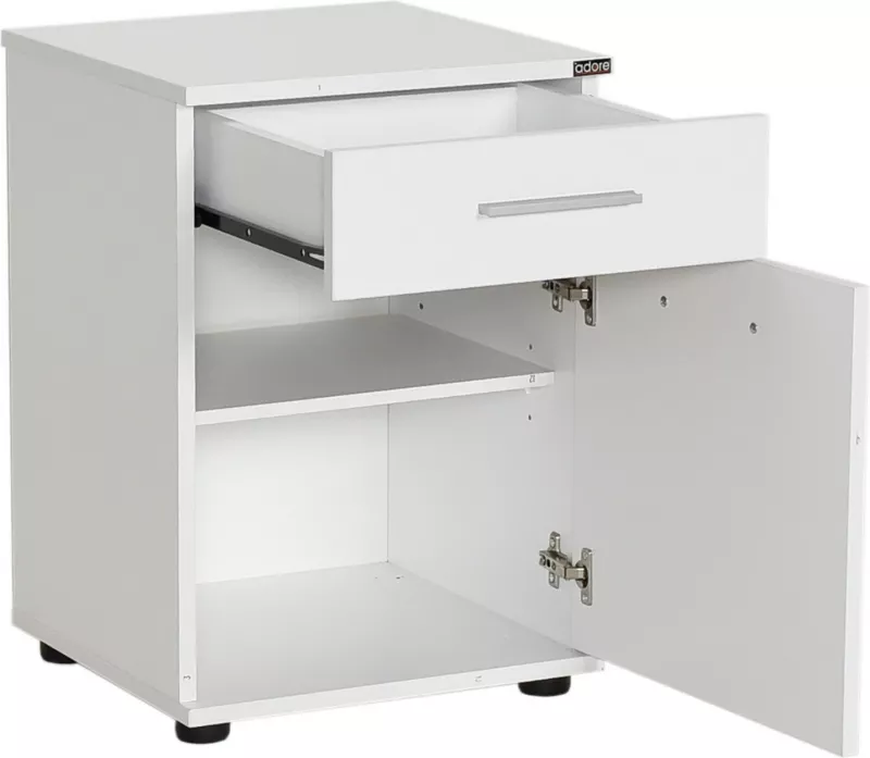 Komodinë e bardhë për dhomë gjumi, Hanah Home, Kmd-511-Bb-1