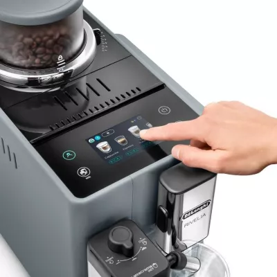 Aparat kafeje DeLonghi Rivelia EXAM 440.55G, automatik, 12 filxhanë, gri