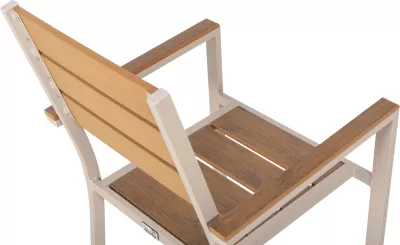 Karrige alumini SAGA FH5981.04, ngjyrë shampanjë-polivud, natyrale, 55x55x86H cm
