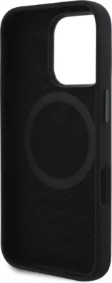 Mbështjellës BMW Silicone Cut Tricolor Lines MagSafe për iPhone 16 Pro, Zi