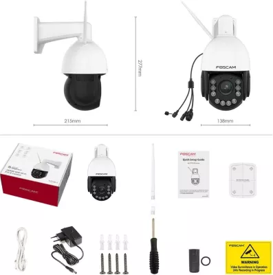 Kamerë sigurie Foscam SD4H, IP, wireless, dome, jashtë, IP66