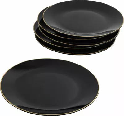 Set pjatash shërbimi (6 copë), Hermia Concept, ST040106F650A841600MAS3T00, ngjyrë e zezë