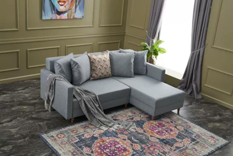 Kënd-sofa krevati Atelier del Sofa, Aydam, këndi djathtë, ngjyrë kaltër