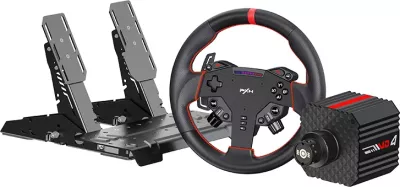 Set gaming timon me pedale dhe bazë direct drive, PXN VD4 Bundle F, timon 280mm, 4Nm, Hall Effect, lidhje me kabllo