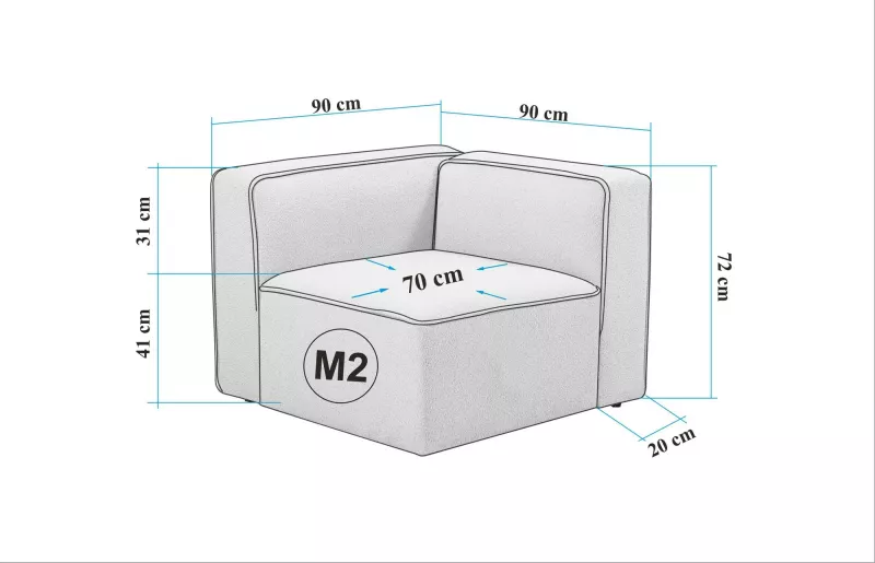 Karrige një vendëshe Atelier del Sofa, More M - M2, krem