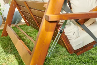 Karrige lëkundëse treshe për kopsht, ngjyrë bezhë, Skye Decor Lyon 2400