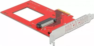 Kartelë PCIe DeLOCK, PCI Express x4 në 1x U.3 internal, NVMe, e kuqe/argjendtë