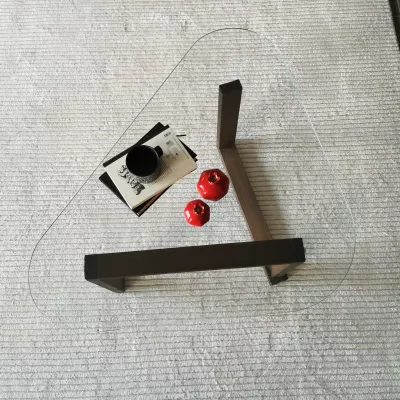 Tavolinë kafeje Hanah Home, Cam Orta Sehpa S302, ngjyrë arre