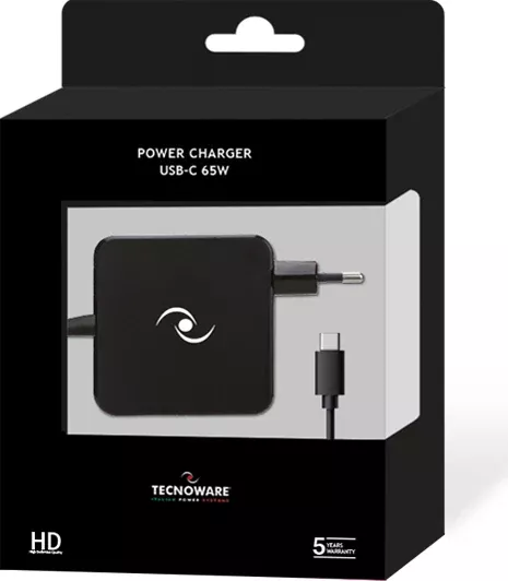 Karikues USB-C TECNOWARE FAU17563 65W Power Delivery kabllo 210cm, i zi