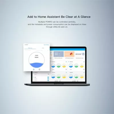 Switch smart Wi-Fi SONOFF POWR3, matje konsumimi energjie, 25A/5500W, 2.4GHz, i bardhë/gri
