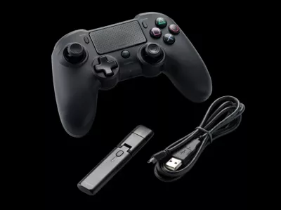 Kontroller wireless Nacon PS4 Asymmetric, deri 7 orë bateri, prizë 3.5mm, i zi
