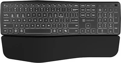 Tastierë Natec Porifera, pa tela, Qwerty, numërike, 12 çelësa multimedialë, e zezë, ndriçim i bardhë