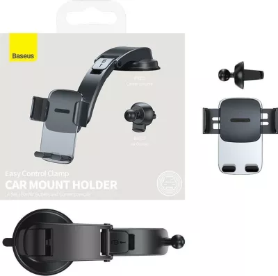 Mbajtës telefoni për makinë Baseus Easy Control Clamp SUYK000-001, i zi