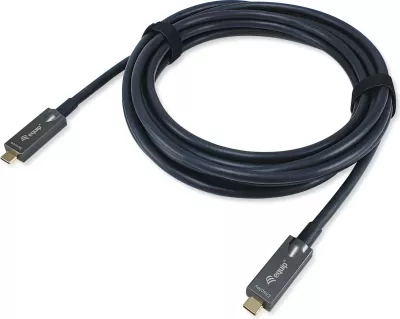 Kabllo USB C në C optik aktiv Equip 119462, 10m, 4K/60Hz, Video+Data+PD, e zezë