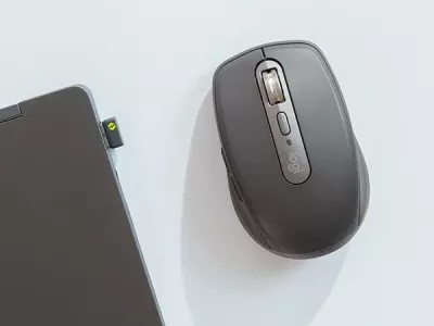Maus Logitech MX Anywhere 3S për biznes, RF Wireless + Bluetooth, 8000 DPI, Grafit