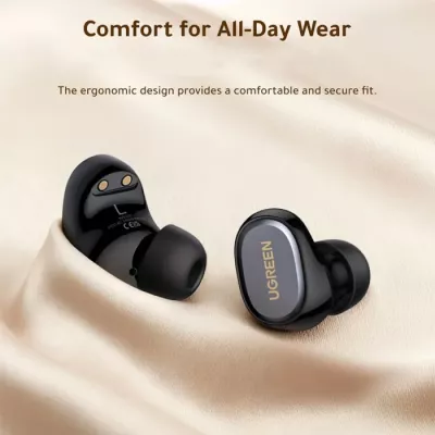 Kufje UGREEN Dots 75627 TWS Bluetooth 6.0, 10mm, ENC, 32h, IPX5, set me kuti karikimi, të bardha